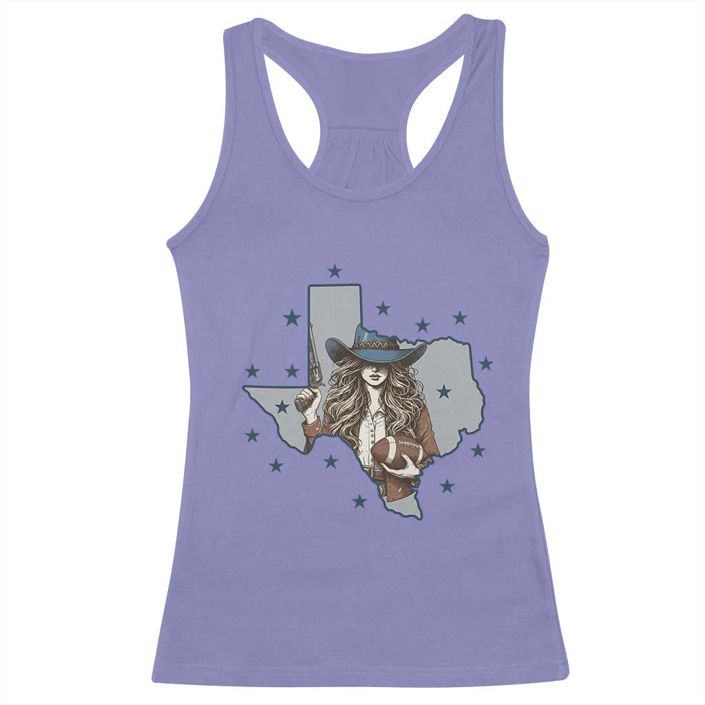 Funny TX Cowgirl Racerback Tank Top Football Lover Gift TS12 Violet Print Your Wear