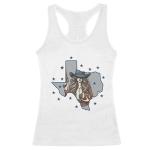 Funny Texas Cowgirl Racerback Tank Top Football Lover Gift - Print Your Wear