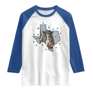 Funny Texas Cowgirl Raglan Shirt Football Lover Gift TS12 White Royal Print Your Wear