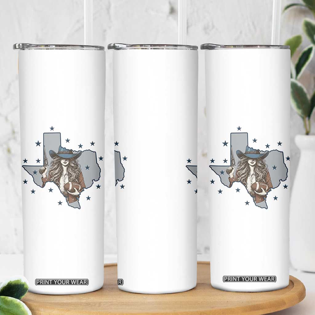 Funny TX Cowgirl Skinny Tumbler Football Lover Gift TS12 Print Your Wear