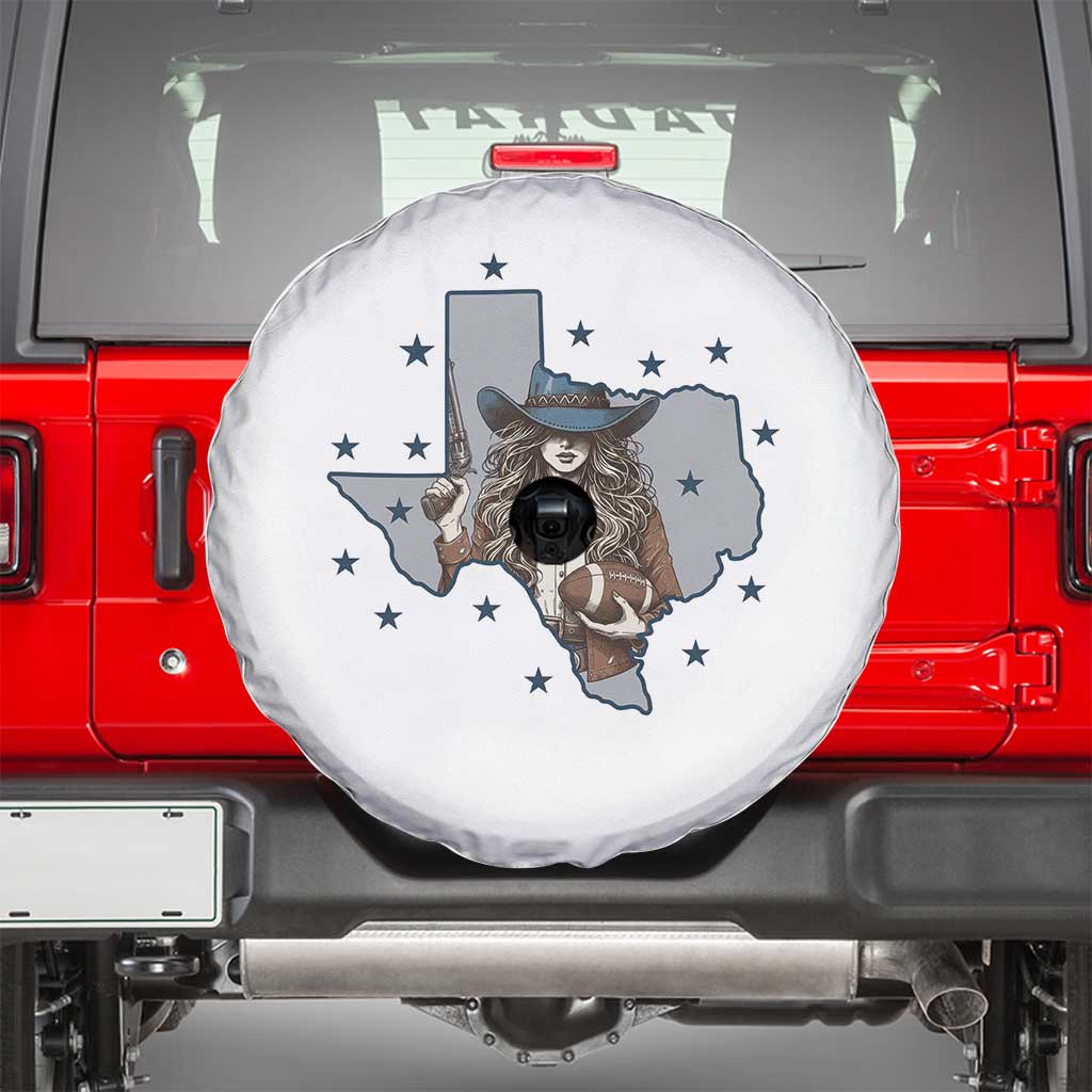 Funny TX Cowgirl Spare Tire Cover Football Lover Gift TS12 White Print Your Wear