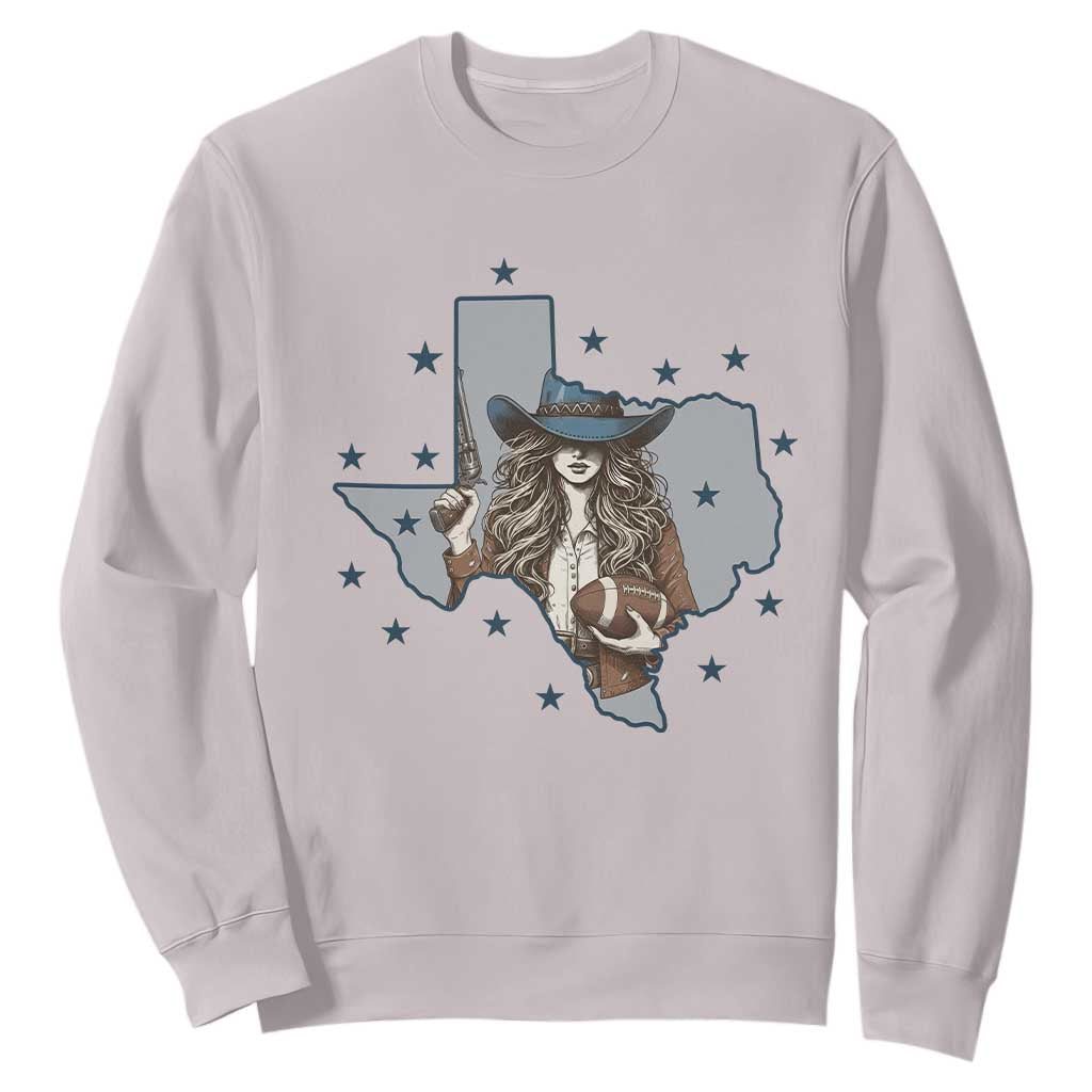 Funny TX Cowgirl Sweatshirt Football Lover Gift TS12 Ice Gray Print Your Wear