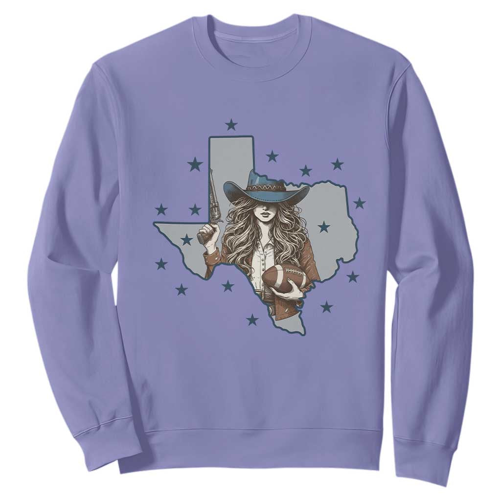 Funny TX Cowgirl Sweatshirt Football Lover Gift TS12 Violet Print Your Wear
