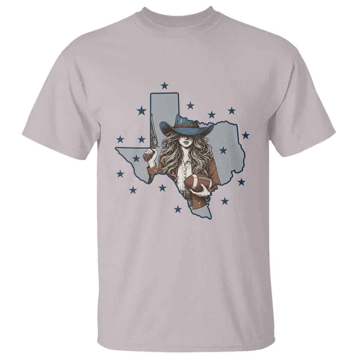 Funny TX Cowgirl T Shirt Football Lover Gift TS12 Ice Gray Print Your Wear