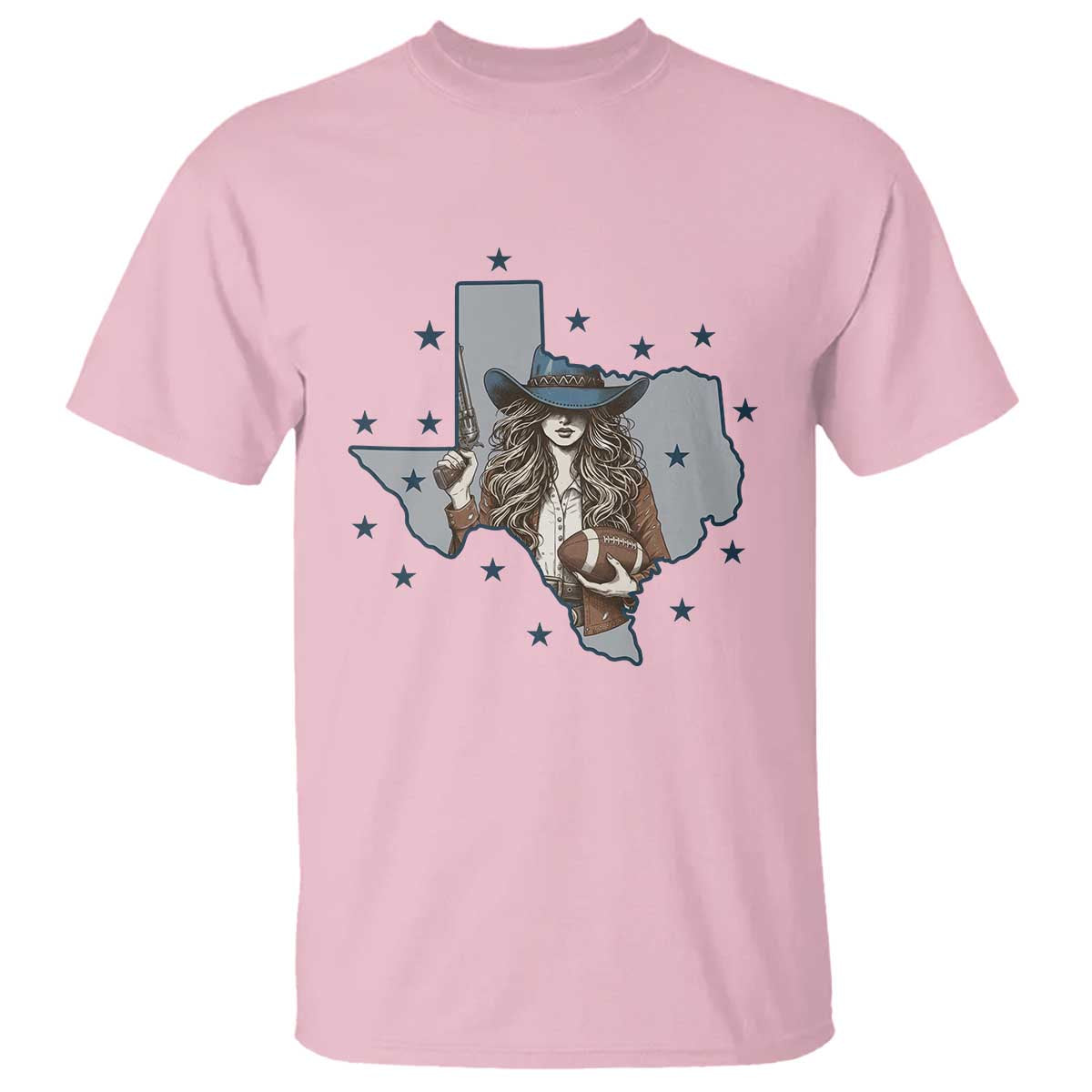 Funny TX Cowgirl T Shirt Football Lover Gift TS12 Light Pink Print Your Wear
