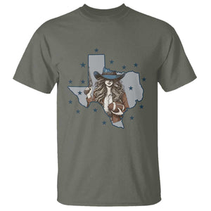 Funny Texas Cowgirl T Shirt Football Lover Gift TS12 Military Green Print Your Wear