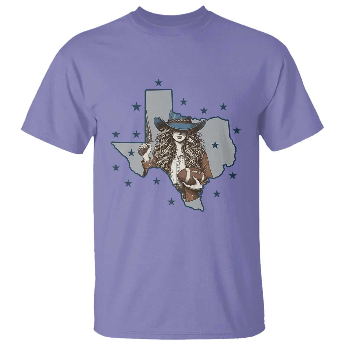 Funny TX Cowgirl T Shirt Football Lover Gift TS12 Violet Print Your Wear