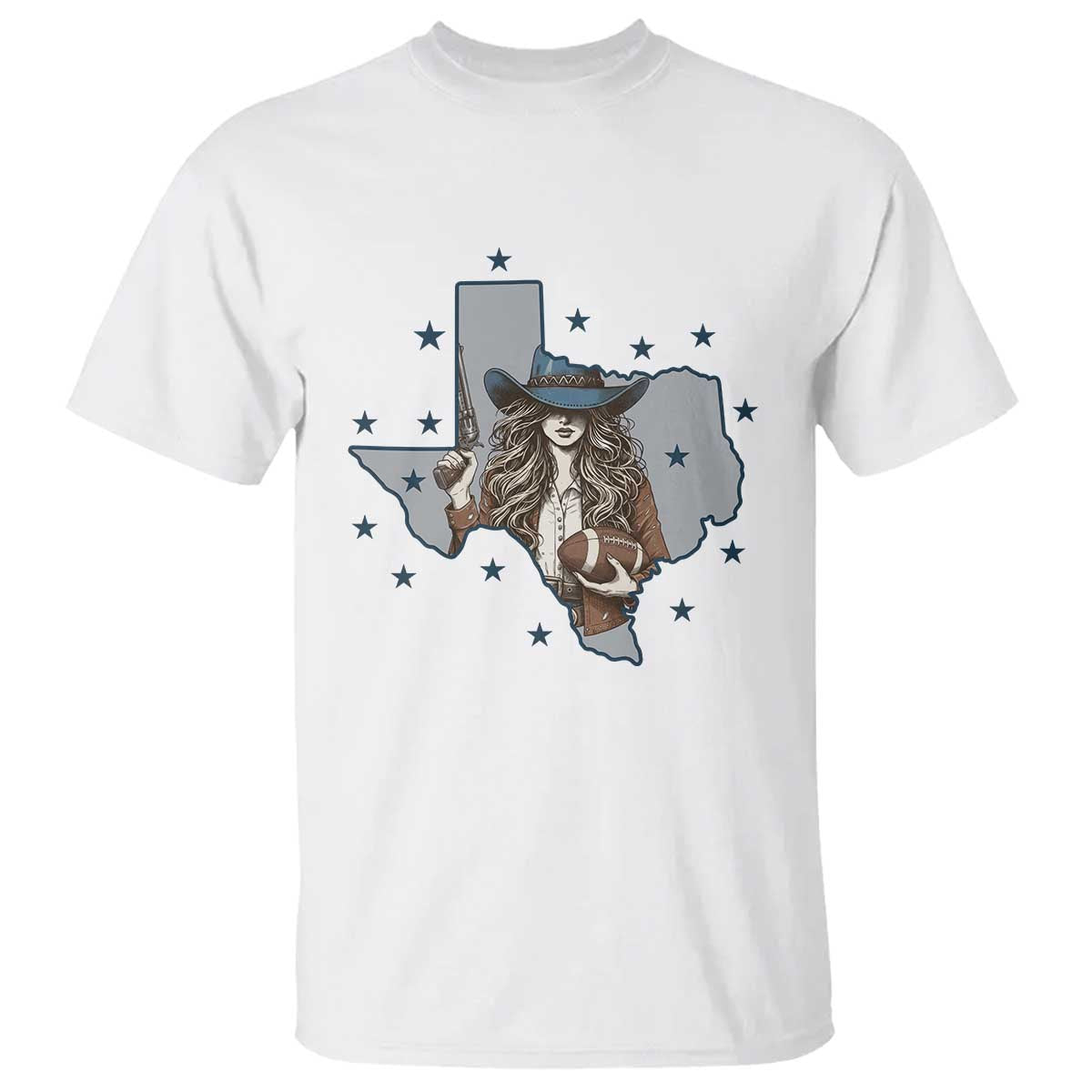 Funny Texas Cowgirl T Shirt Football Lover Gift TS12 White Print Your Wear