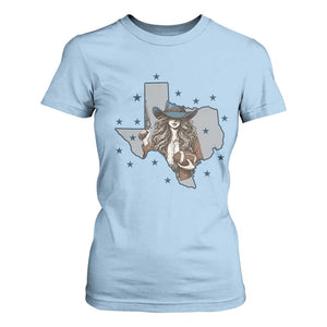 Funny Texas Cowgirl T Shirt For Women Football Lover Gift TS12 Light Blue Print Your Wear