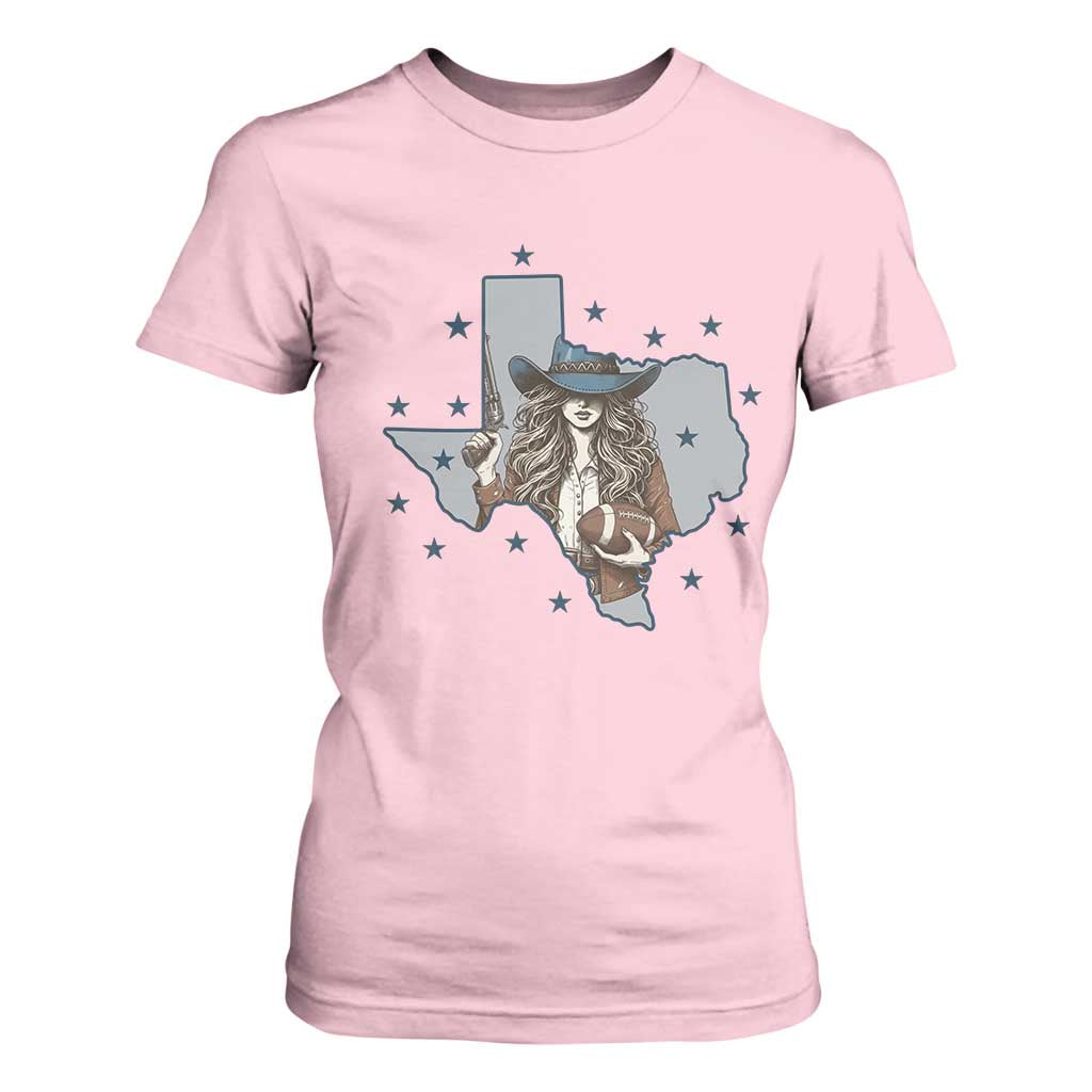 Funny TX Cowgirl T Shirt For Women Football Lover Gift TS12 Light Pink Print Your Wear