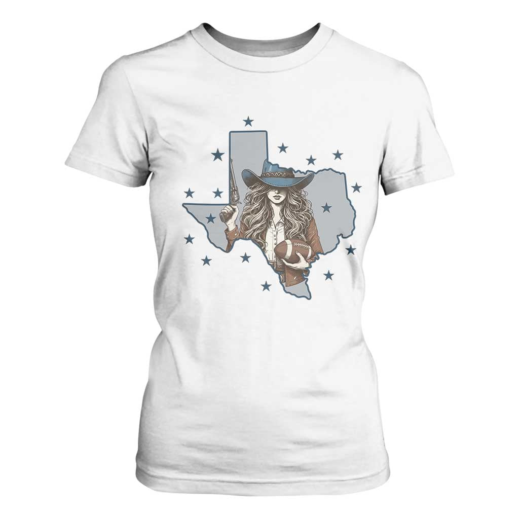 Funny TX Cowgirl T Shirt For Women Football Lover Gift TS12 White Print Your Wear