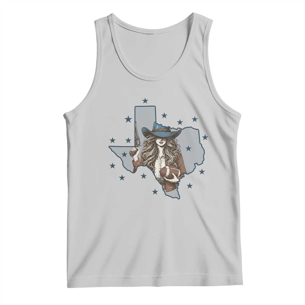 Funny TX Cowgirl Tank Top Football Lover Gift TS12 Ash Print Your Wear