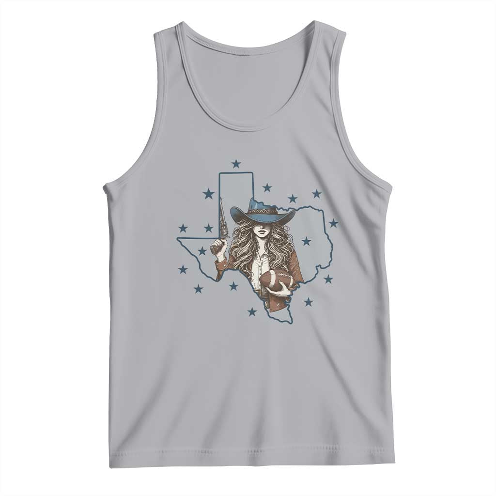Funny TX Cowgirl Tank Top Football Lover Gift TS12 Athletic Heather Print Your Wear