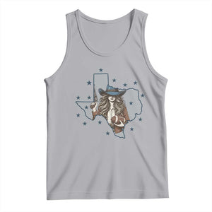 Funny TX Cowgirl Tank Top Football Lover Gift TS12 Athletic Heather Print Your Wear