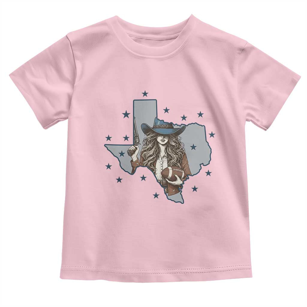 Funny TX Cowgirl Toddler T Shirt Football Lover Gift TS12 Light Pink Print Your Wear