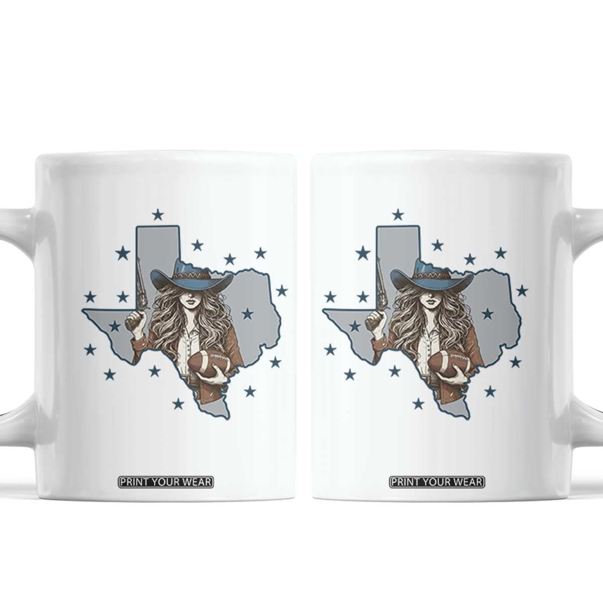 Funny Texas Cowgirl Coffee Mug Football Lover Gift TS12 White Print Your Wear