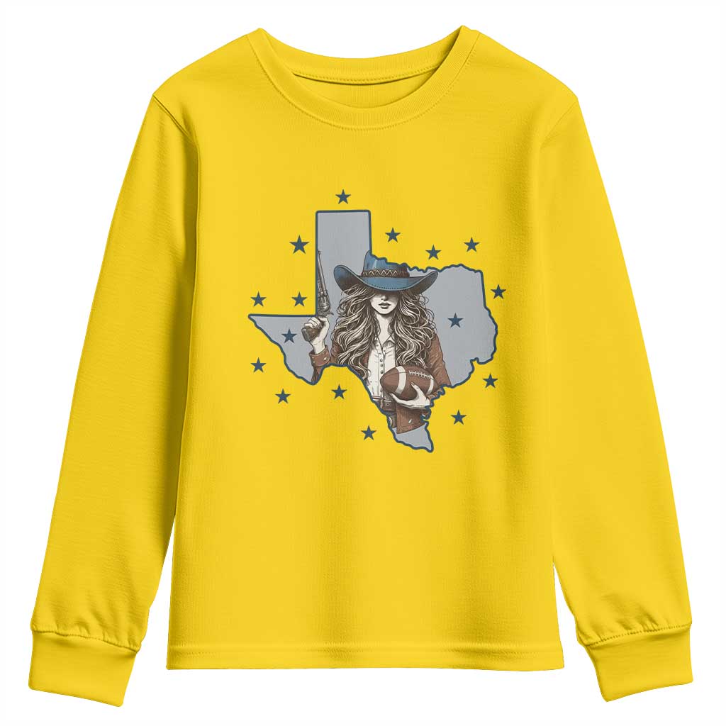 Funny TX Cowgirl Youth Sweatshirt Football Lover Gift TS12 Daisy Print Your Wear