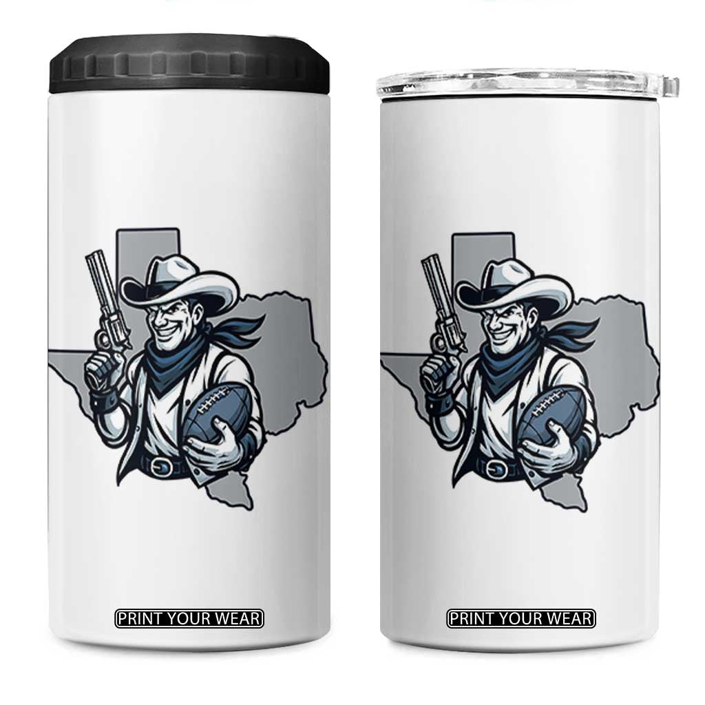 Funny Texas Cowboy 4 in 1 Can Cooler Tumbler Football Lover Gift TS12 One Size: 16 oz White Print Your Wear