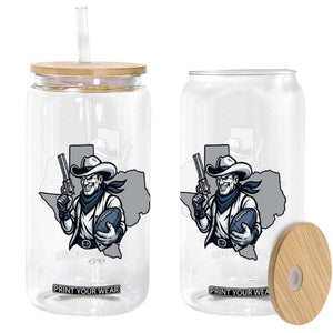 Funny Texas Cowboy Glass Can Football Lover Gift TS12 Print Your Wear