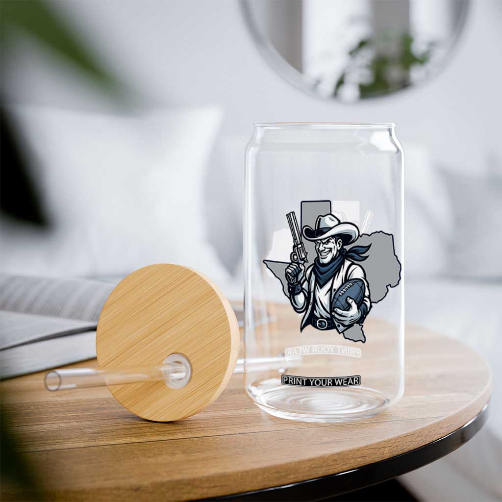 Funny Texas Cowboy Glass Can Football Lover Gift TS12 Print Your Wear