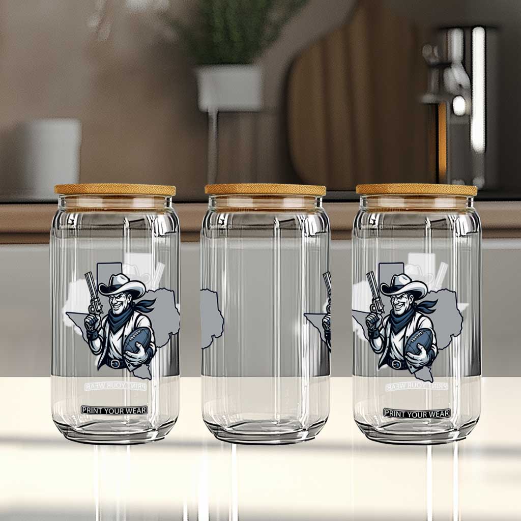 Funny Texas Cowboy Glass Can Football Lover Gift TS12 Print Your Wear