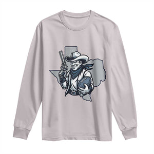 Funny Texas Cowboy Long Sleeve Shirt Football Lover Gift TS12 Ice Gray Print Your Wear