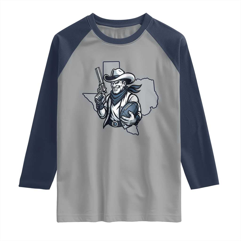 Funny TXF Football Lover Gift Raglan Shirt TS12 Sport Gray Navy Print Your Wear