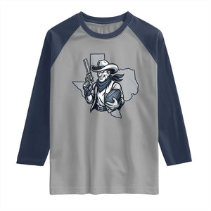 Funny Texas Cowboy Raglan Shirt Football Lover Gift TS12 Sport Gray Navy Print Your Wear