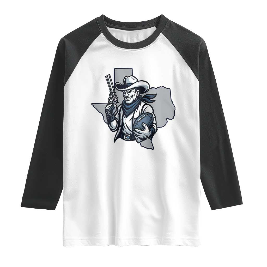 Funny Texas Cowboy Raglan Shirt Football Lover Gift TS12 White Black Print Your Wear