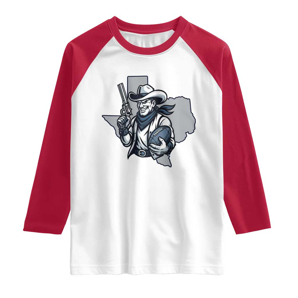 Funny TXF Football Lover Gift Raglan Shirt TS12 White Red Print Your Wear