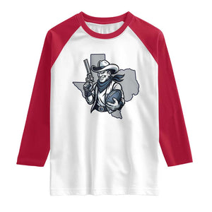Funny Texas Cowboy Raglan Shirt Football Lover Gift TS12 White Red Print Your Wear