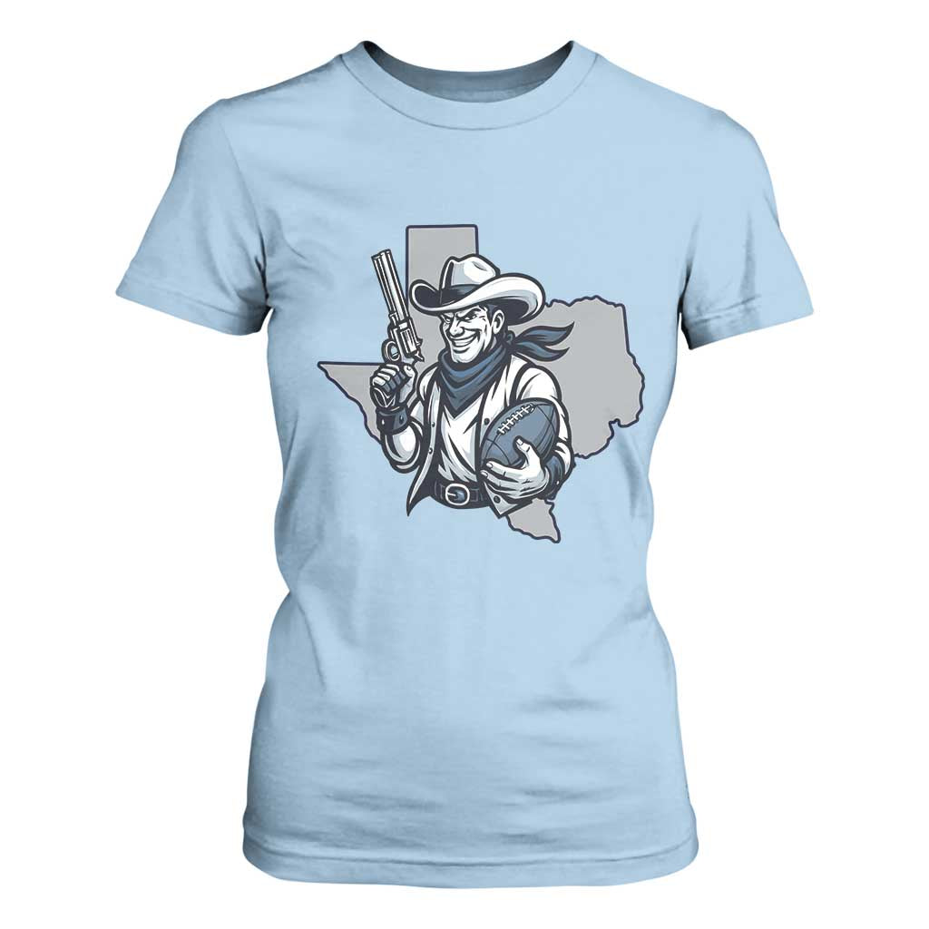 Funny TXF Football Lover Gift T Shirt For Women TS12 Light Blue Print Your Wear
