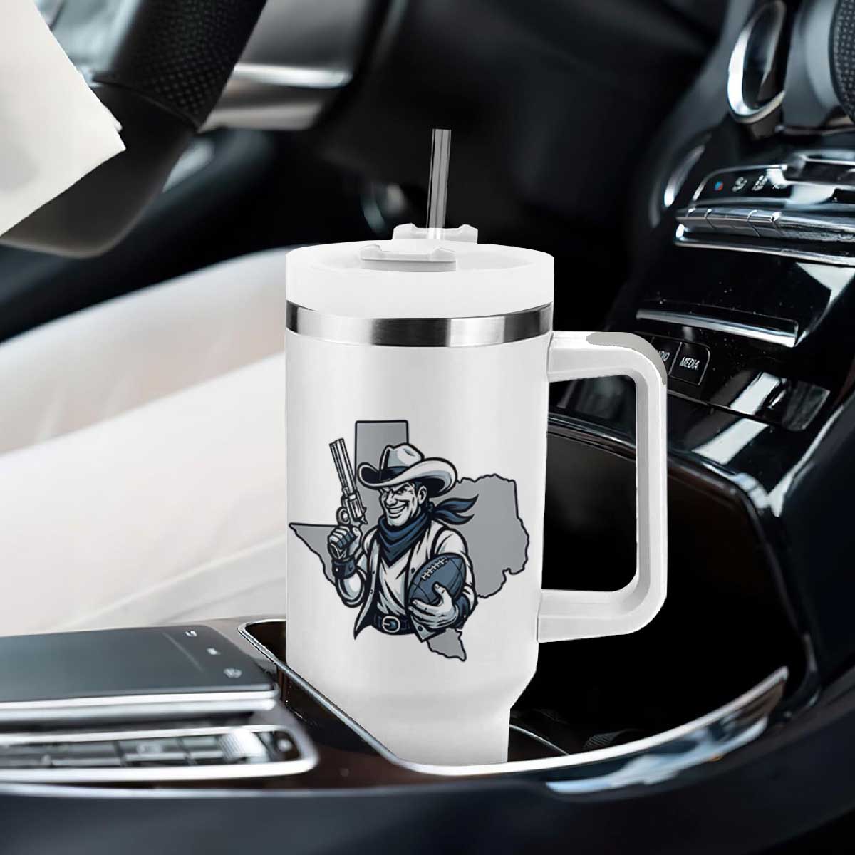 Funny Texas Cowboy Tumbler With Handle Football Lover Gift TS12 Print Your Wear