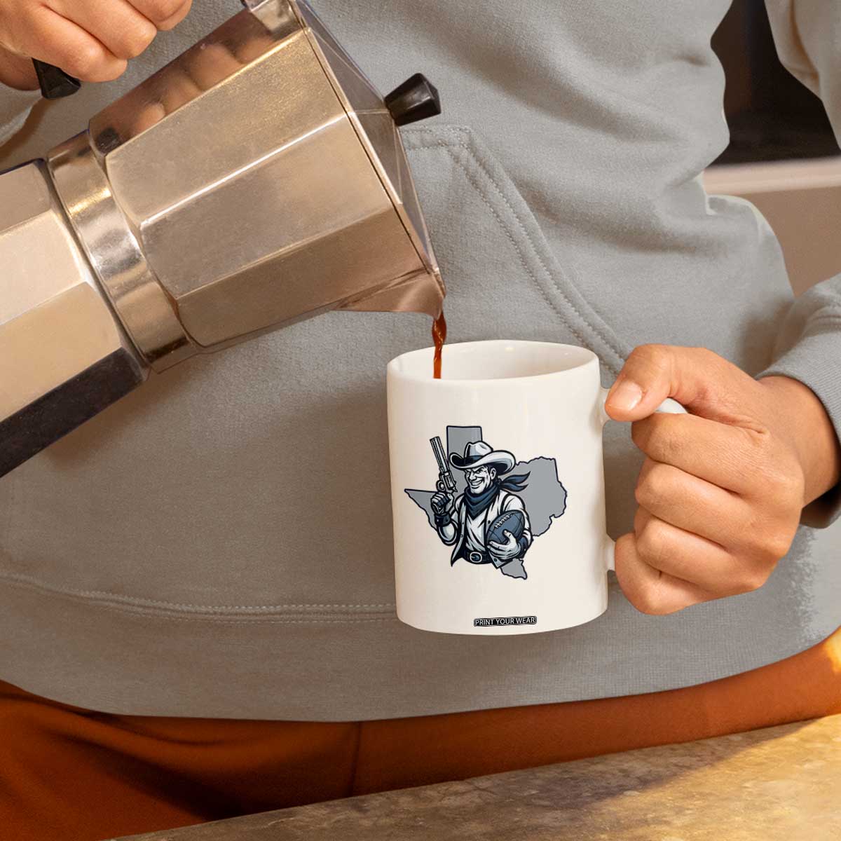 Funny Texas Cowboy Coffee Mug Football Lover Gift TS12 Print Your Wear