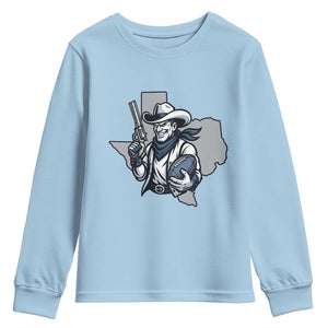 Funny Texas Cowboy Youth Sweatshirt Football Lover Gift TS12 Light Blue Print Your Wear