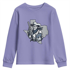 Funny Texas Cowboy Youth Sweatshirt Football Lover Gift TS12 Violet Print Your Wear