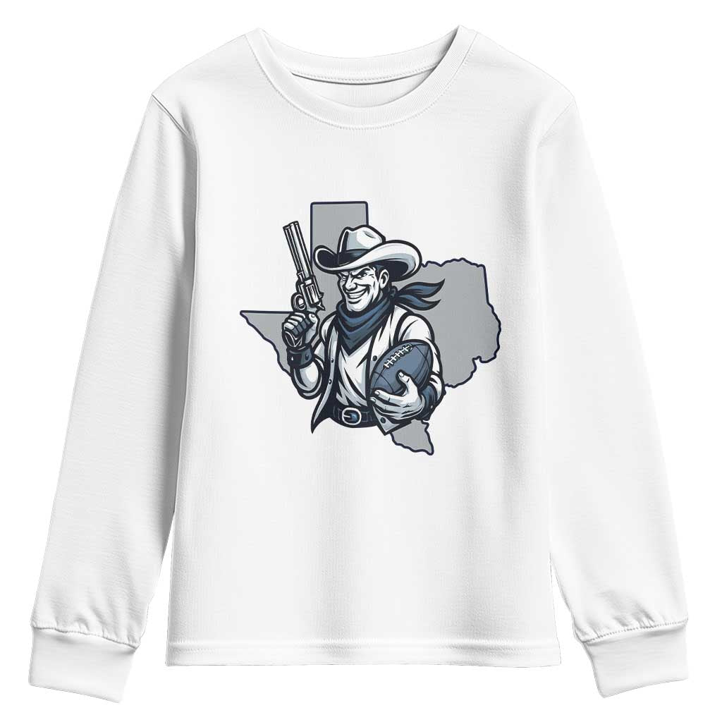 Funny Texas Cowboy Youth Sweatshirt Football Lover Gift TS12 White Print Your Wear