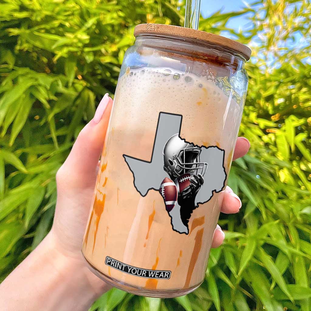 Texas Football Life Glass Can Western Sports Fan Gift TS12 White Print Your Wear
