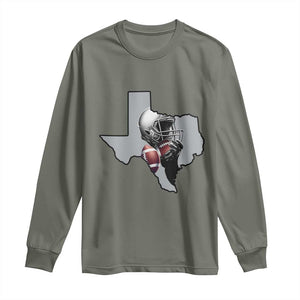 Texas Football Life Long Sleeve Shirt Western Sports Fan Gift TS12 Military Green Print Your Wear