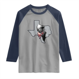 Texas Football Life Raglan Shirt Western Sports Fan Gift TS12 Sport Gray Navy Print Your Wear