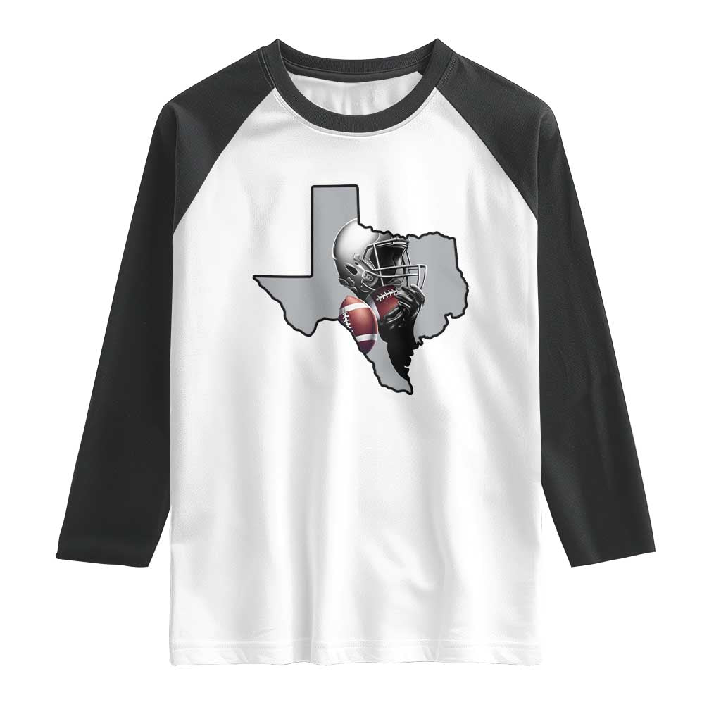 Texas Football Life Raglan Shirt Western Sports Fan Gift TS12 White Black Print Your Wear