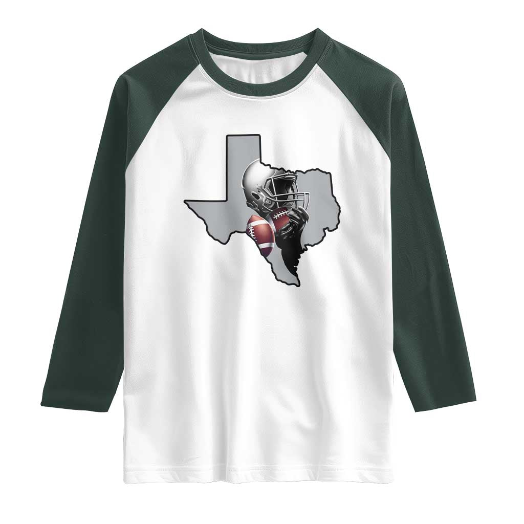 TXF Life Western Sports Fan Gift Raglan Shirt TS12 White Dark Forest Green Print Your Wear