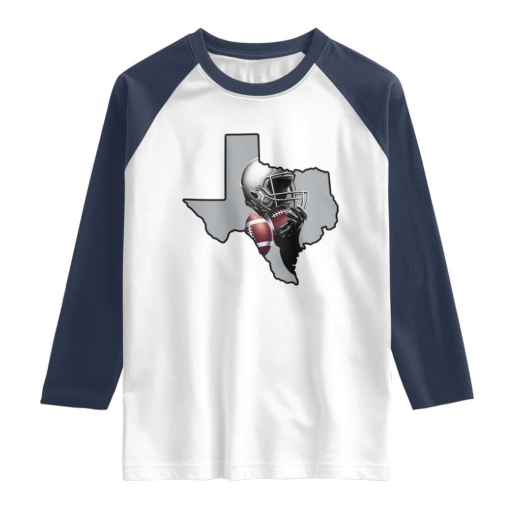 TXF Life Western Sports Fan Gift Raglan Shirt TS12 White Navy Print Your Wear