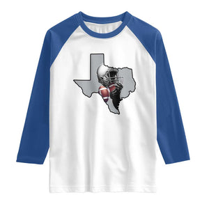 Texas Football Life Raglan Shirt Western Sports Fan Gift TS12 White Royal Print Your Wear