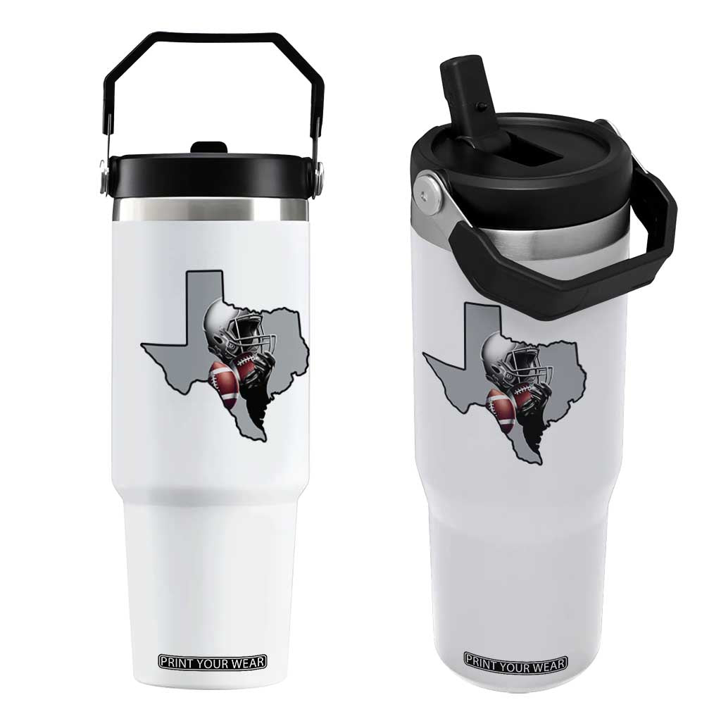 Texas Football Life Flip Straw Tumbler Western Sports Fan Gift TS12 One Size: 30 oz White Print Your Wear