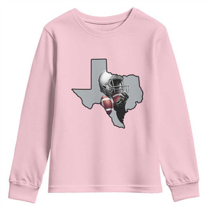 Texas Football Life Youth Sweatshirt Western Sports Fan Gift TS12 Light Pink Print Your Wear