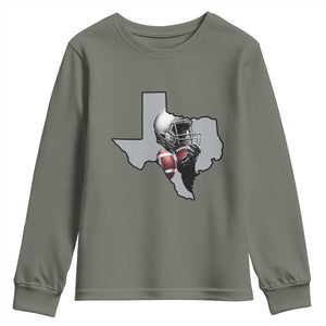 Texas Football Life Youth Sweatshirt Western Sports Fan Gift TS12 Military Green Print Your Wear