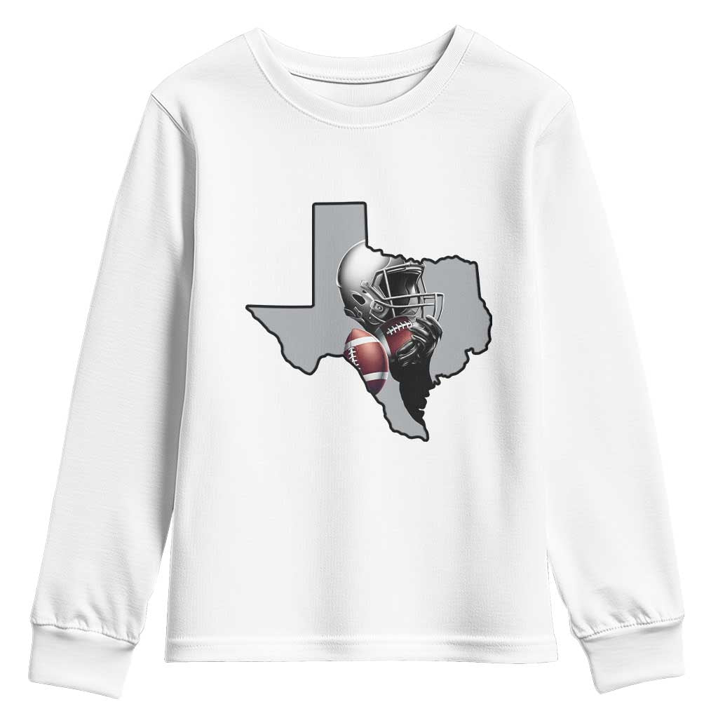 Texas Football Life Youth Sweatshirt Western Sports Fan Gift TS12 White Print Your Wear