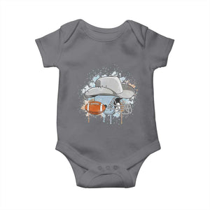 Cowboy Football Helmet Baby Onesie Game Day Spirit Gift TS12 Charcoal Print Your Wear