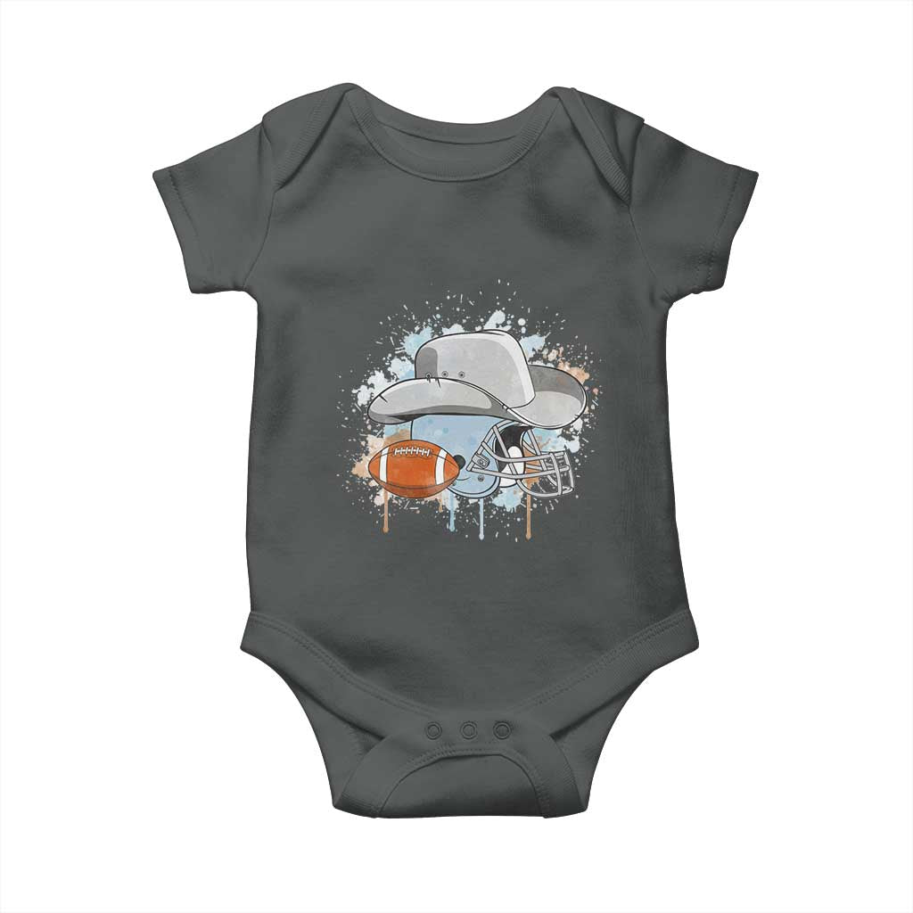 DFCF Helmet Baby Onesie Game Day Spirit Gift TS12 Dark Heather Print Your Wear